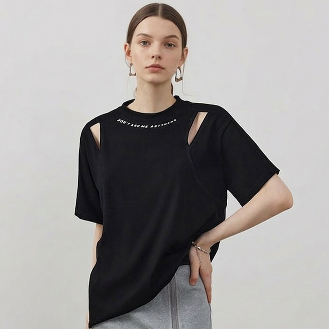 Layered rib knit cut-sew A00166