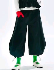 imakokoni ブラックオリジナルデザインワイドパンツ 255129