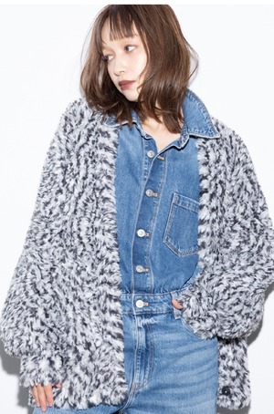 【MARGAUX VINTAGE】フェザーヤーンVカーディガン