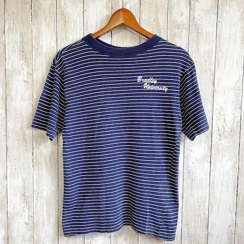 60s  NAVY Border T-Shirt