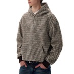 Long Sleeve Tweed-like Pullover Hip-length Parka ◇2color H0894