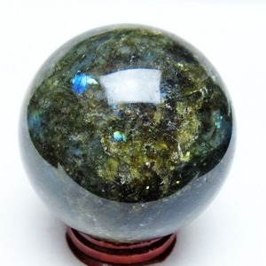 ラブラドライト 丸玉 60mm スフィア 置物 一点物 151-9101