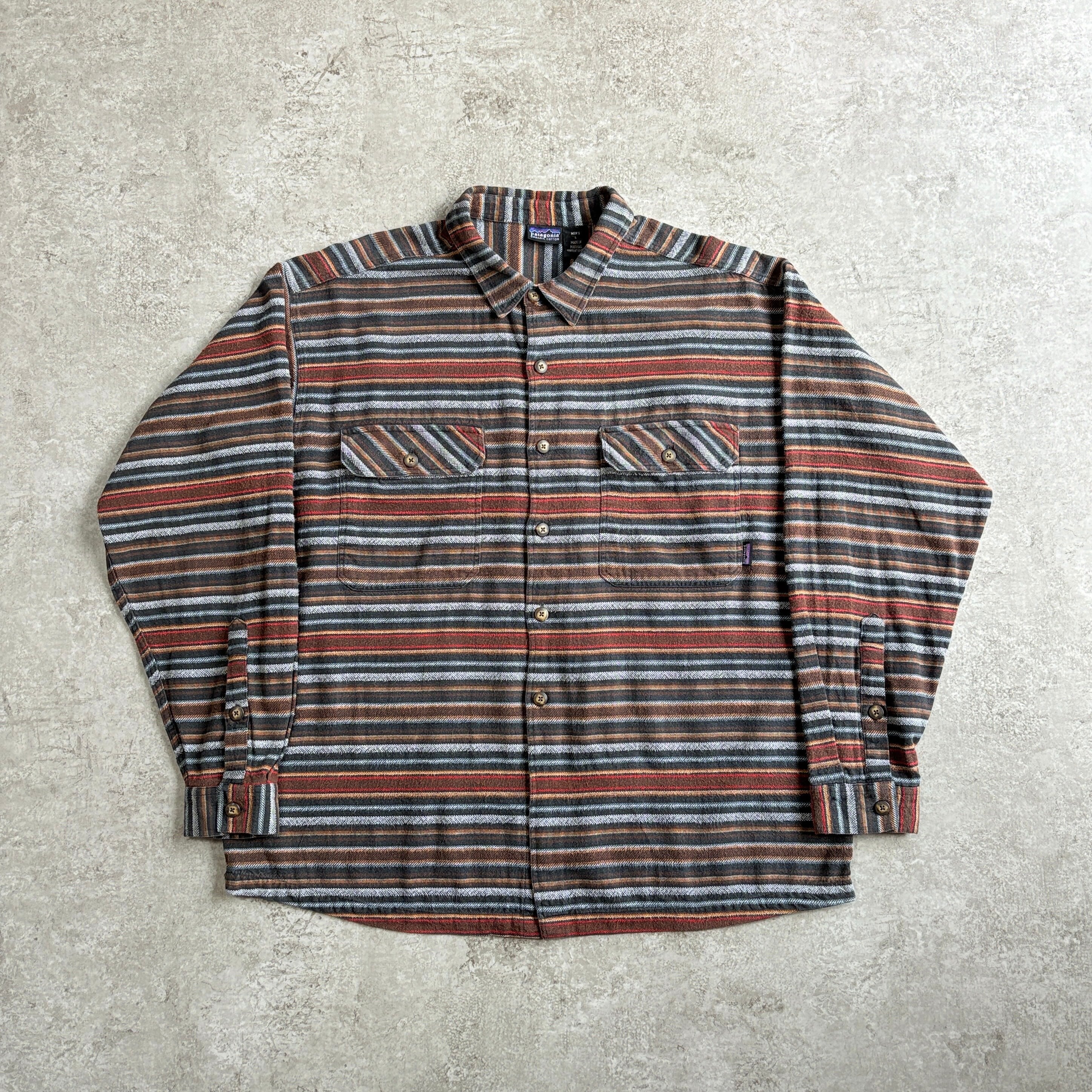90s 1999年製 patagonia Heavy Flannel shirt 【strata black】 | Que