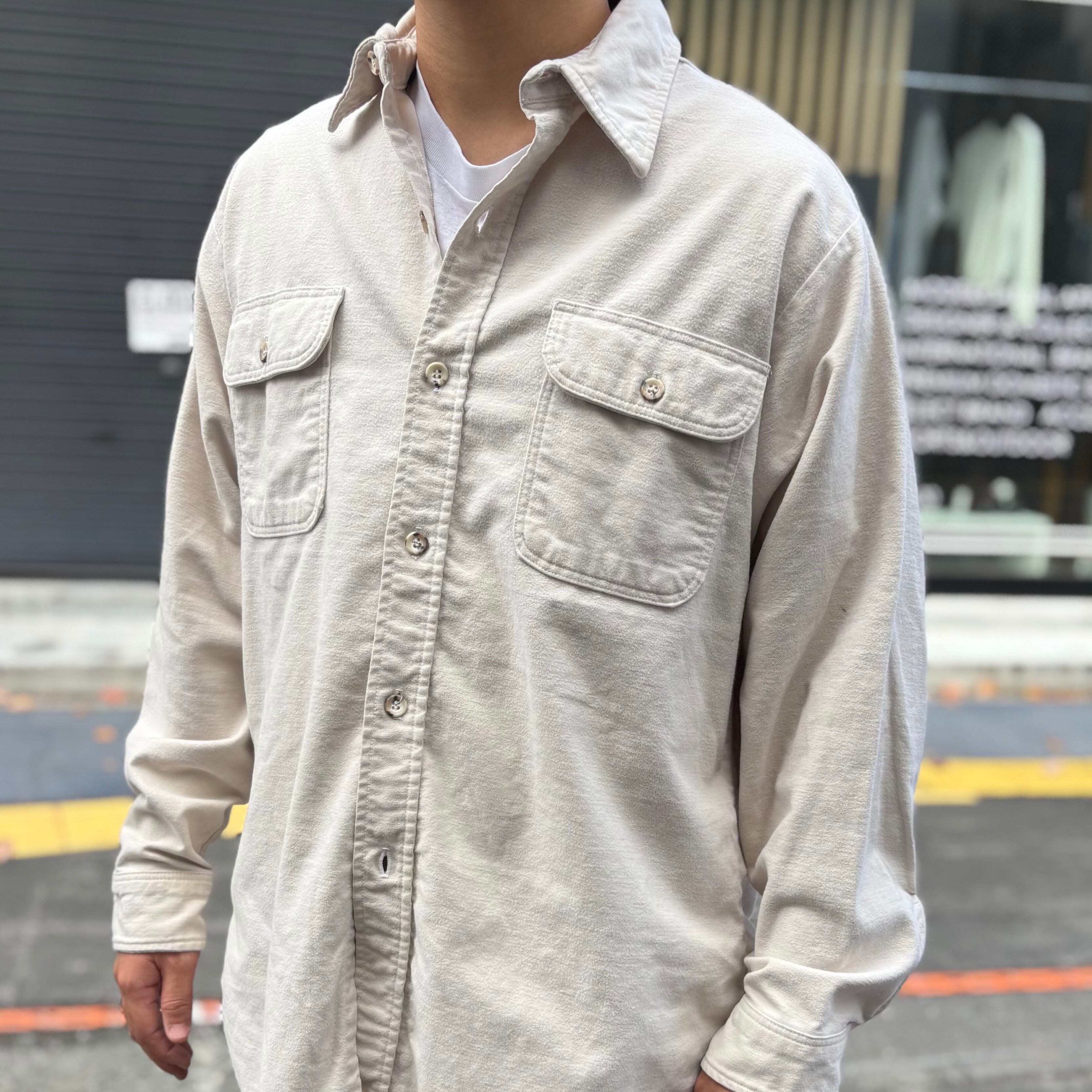 90's USA製 St John's Bay Chamois Cloth L/S Shirt L / セント