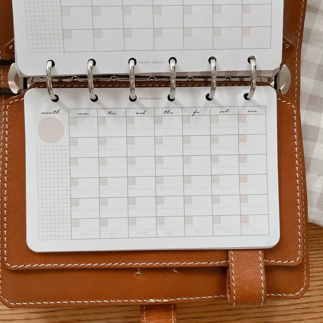 ミニ6穴サイズ/フリーマンスリーブロックリフィル（ヨコ型）