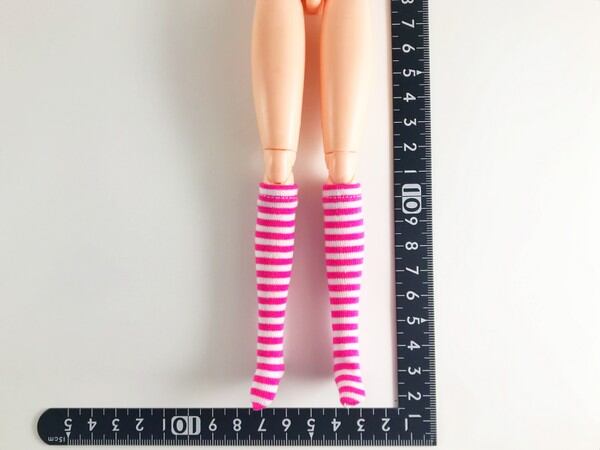 ドールアクセサリ 1/6 女性用 靴下 ストッキング 薔薇白縞 TKDG23G85-19 - 画像1