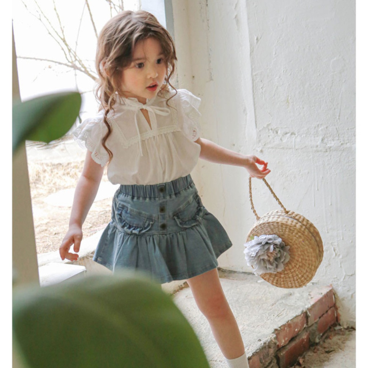 夏ハイウエストデニムスカート3色