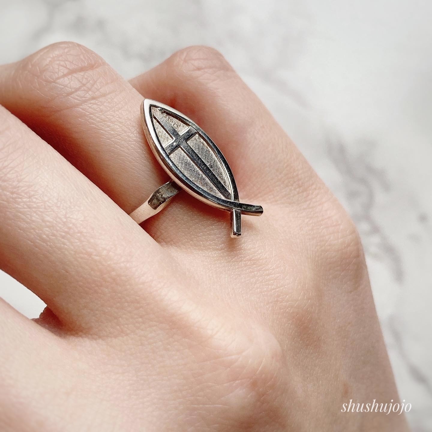 silver ichthys﻿ ring | ShuShu and JOJO