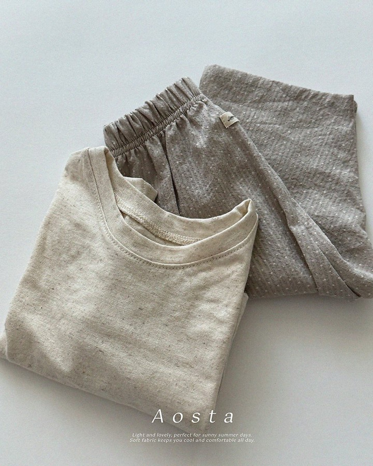 [Aosta] Linen Short Sleeve T-shirt / [아오스타] 린넨반팔티