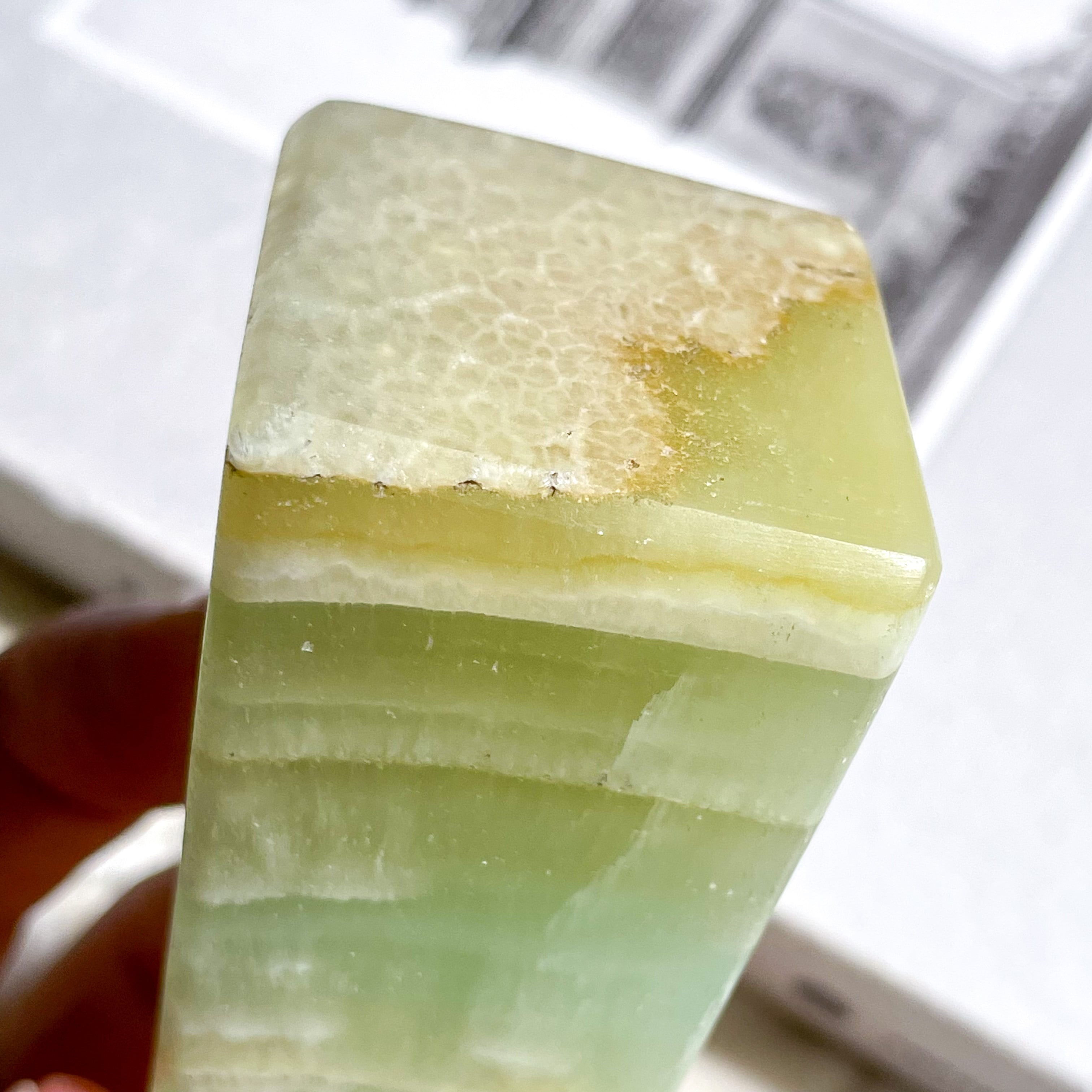 Pistacio Calcite Tower 2 ✧ ピスタチオカルサイト | FLUXY - 天然石