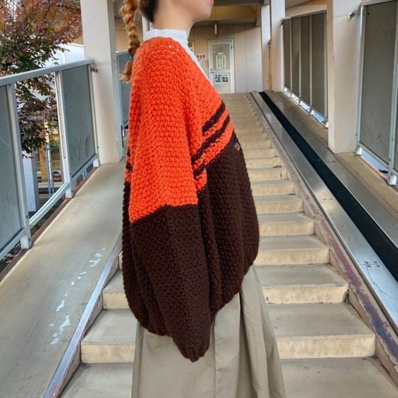 Hand Made Knit　ルーズブラウンカーディガン