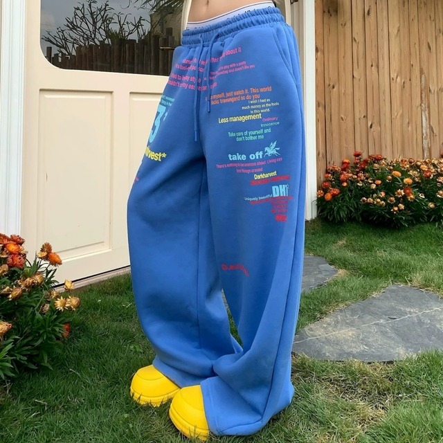 カラフルレタリングボリュームスウェットパンツ 3col   R02589