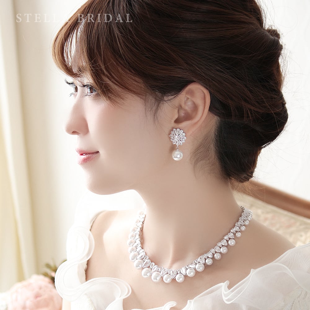 キュービックジルコニア ウェディングジュエリーセット クラシック