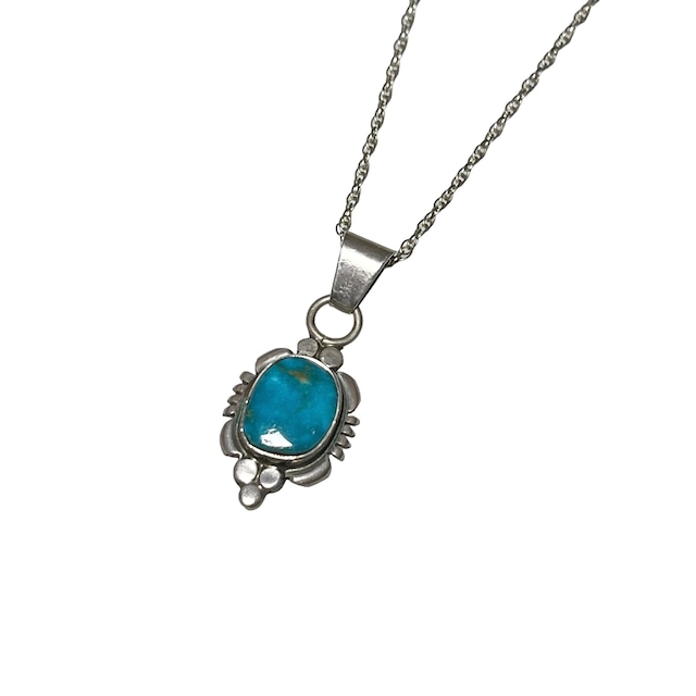 Marie Bahe silver pendant necklace set with turquoise