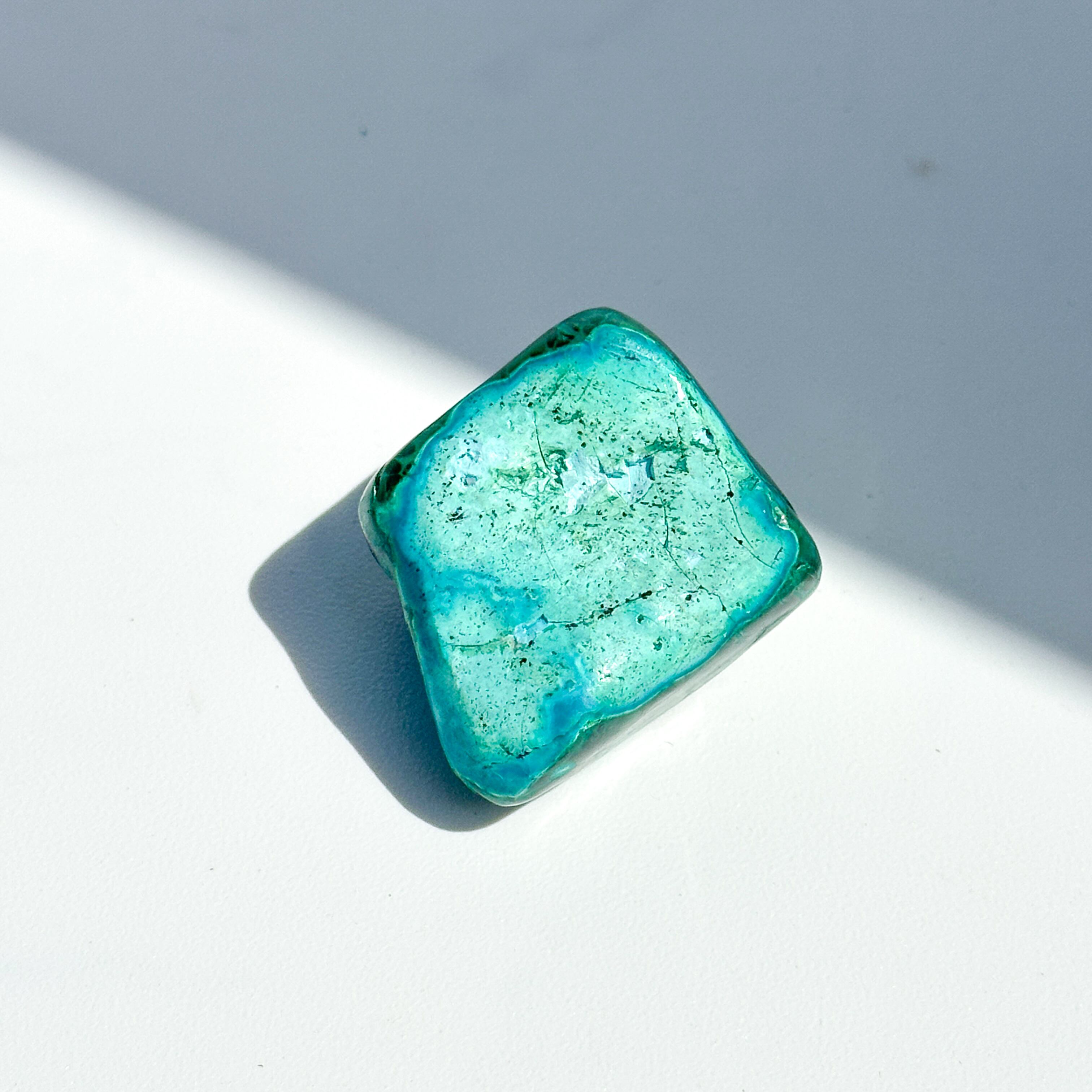マラカイト with クリソコラ（マラコラ） タンブル44◇ Malachite with