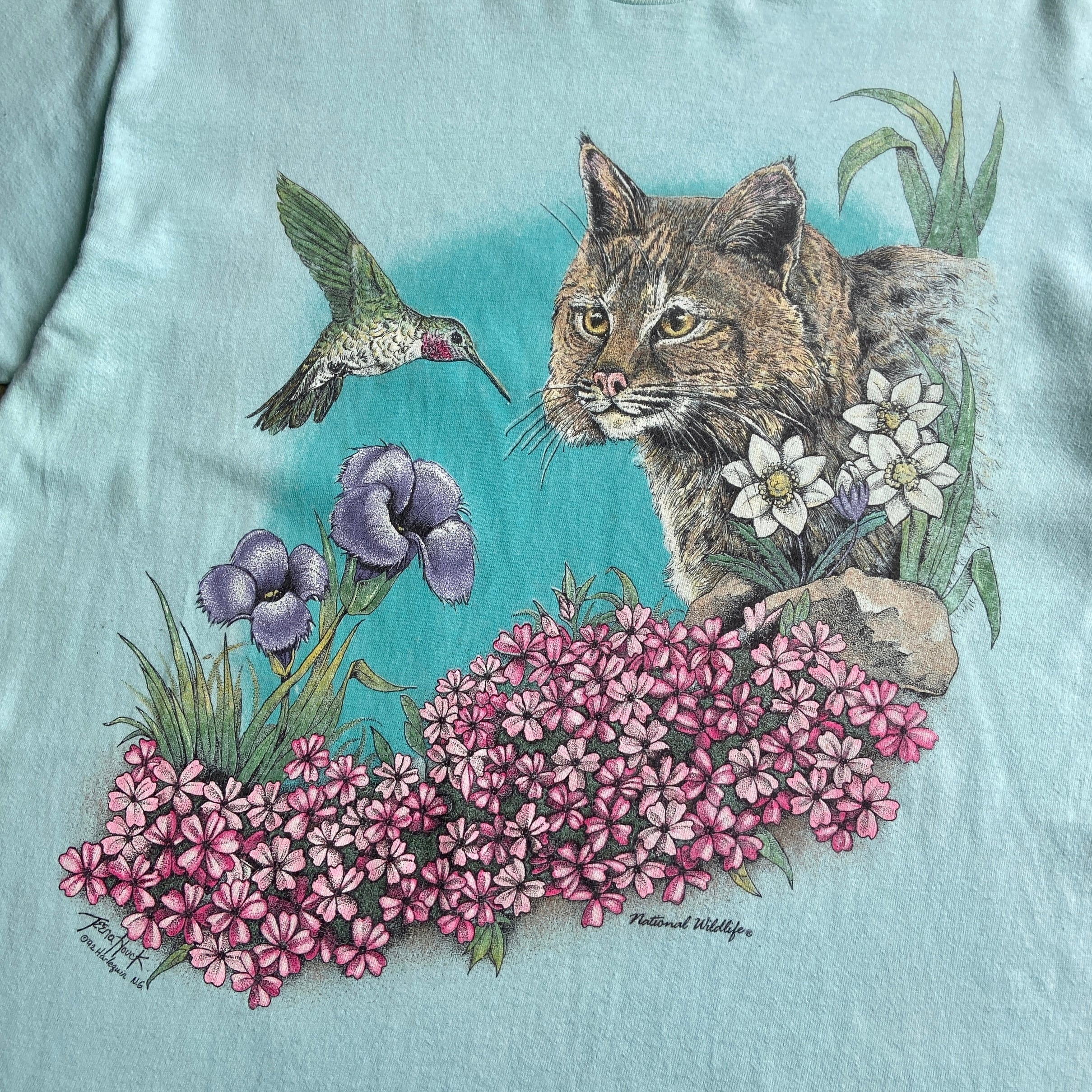 90s ビンテージ アート Tシャツ 動物 Tシャツ