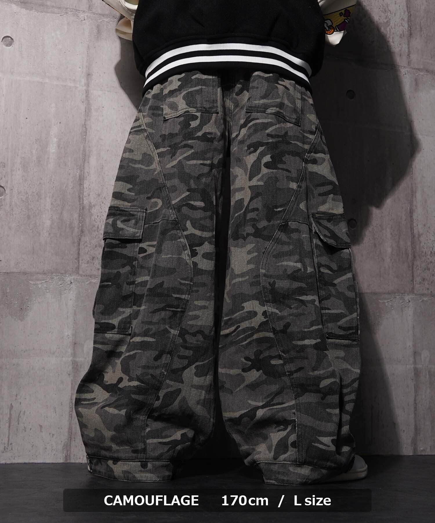 ◇カモフラ バレルレッグ カーゴパンツ◇gt-c25101 | 1111clothing