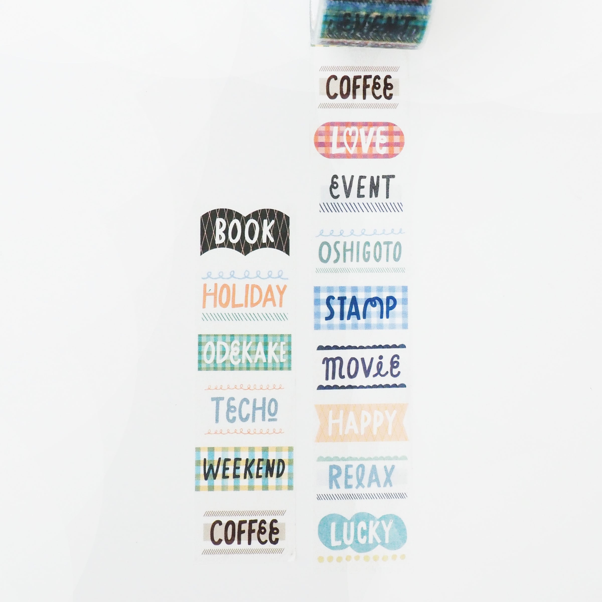 カラフルなタイトルの言葉 ｜25mm｜透明マステ | ASANEL