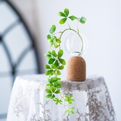 シュガーバイン フェイクグリーン 造花 観葉植物 ガラス花瓶 卓上 インテリア