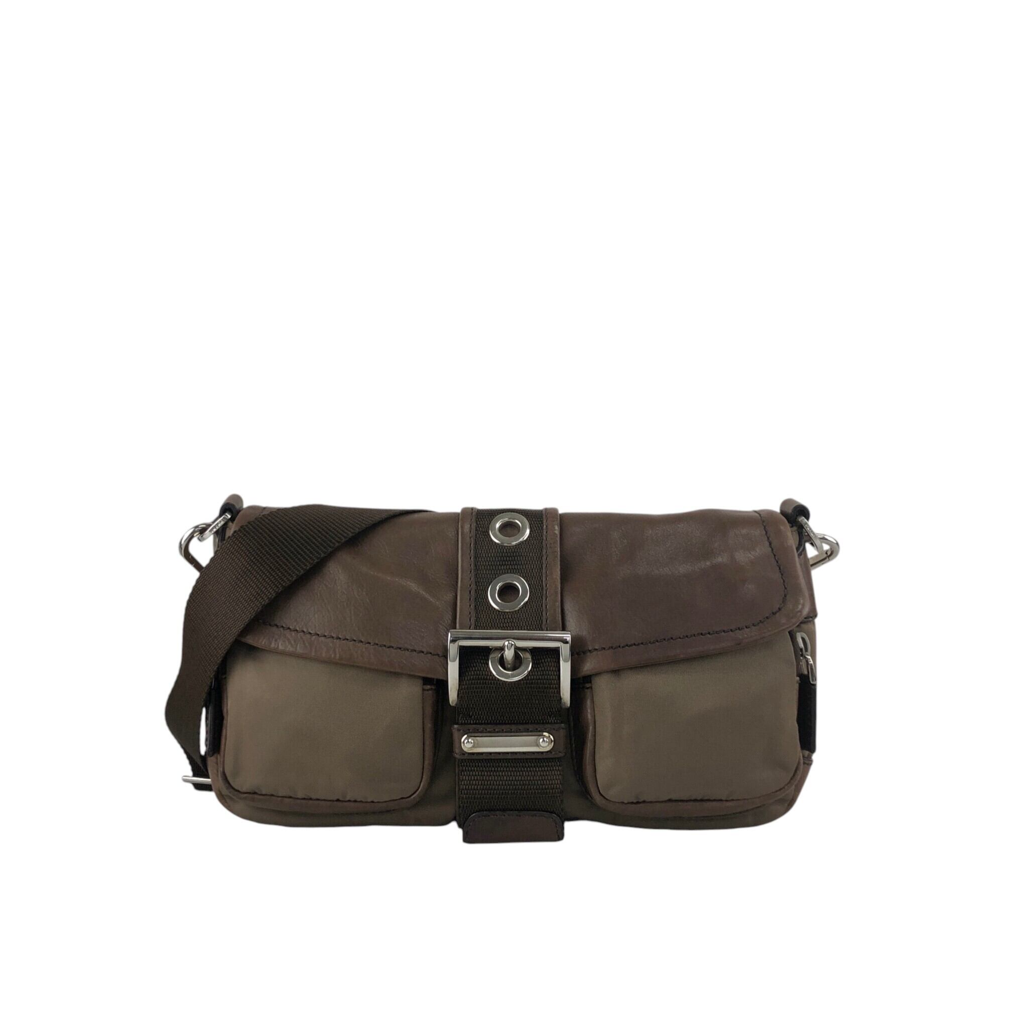 PRADA プラダ ワンショルダーバッグ ダークブラウン レザー レディース 