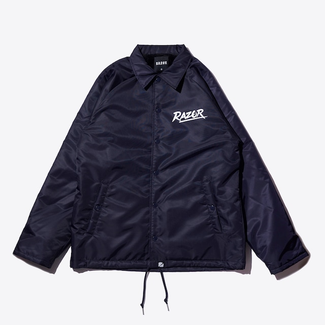 RAZOR SLASH LOGO COACH JACKET  NAVY