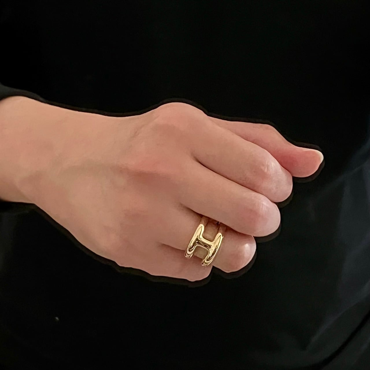 HERMES Osmose Ring PM 18K Yellow Gold 52 | エルメス オスモズ