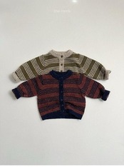 〖取寄〗韓国子供服 / 26winter / minirobe / ラインカーディガン / キッズ *S~XL*