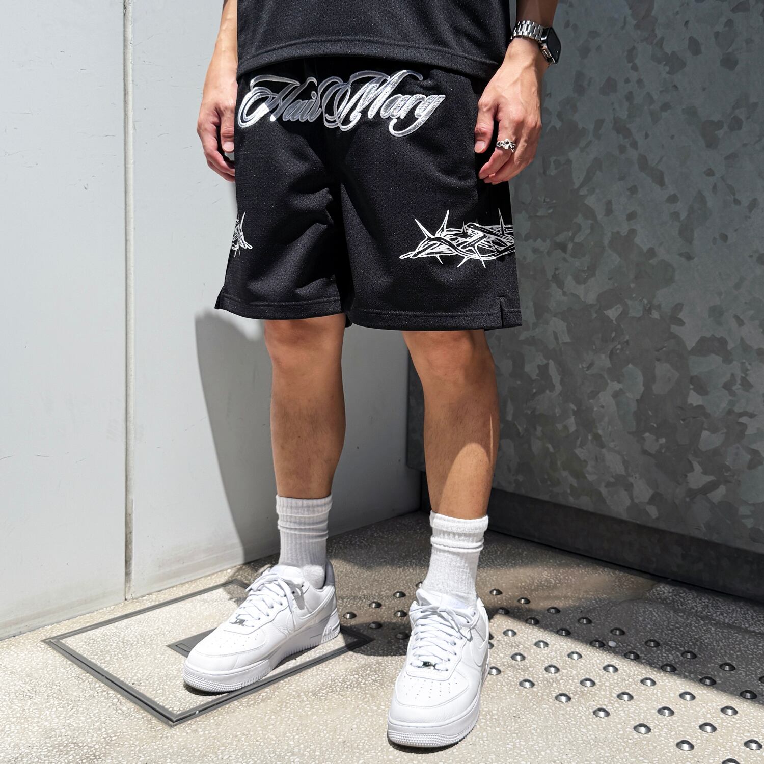 VÉRONICA Hail Mary メッシュショーツ ブラック VÉRONICA / HAIL MARY MESH SHORTS | HOLICK