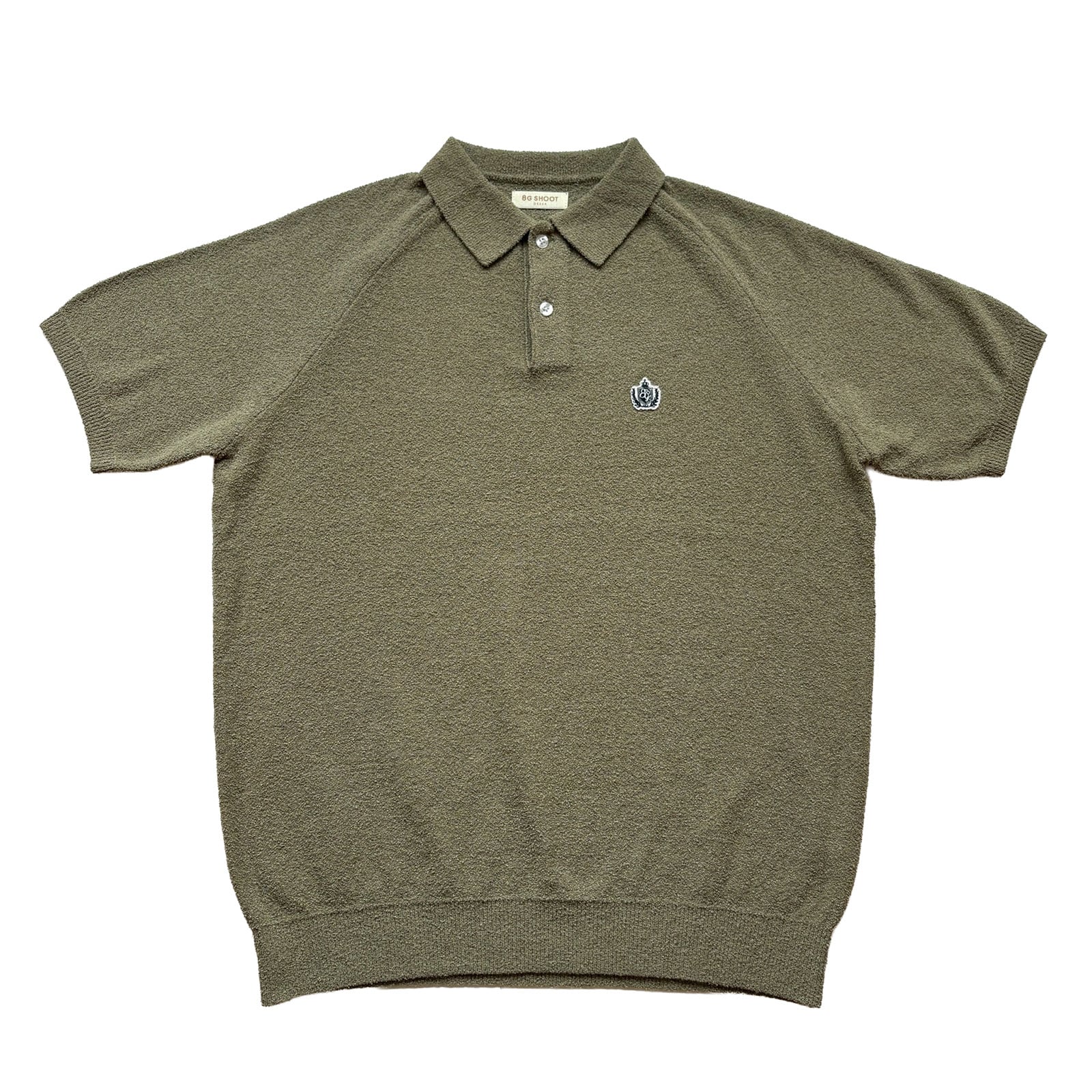 SUPER SOFT PILE KNIT POLO SHIRT -LIGHT KHAKI-