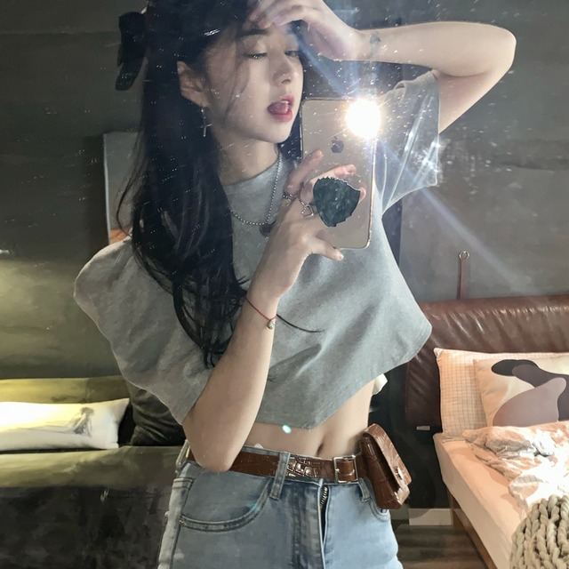 ショートTシャツ シャツ レディースサマースリムトップス 夏物 スーパーモール37067719302