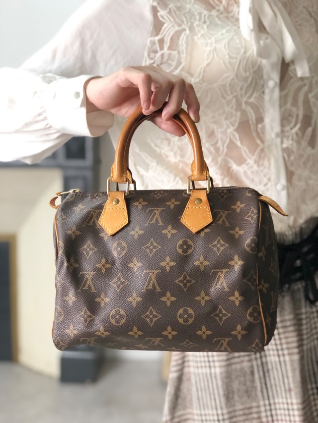 LOUIS VUITTON ルイヴィトン モノグラム ハンドバッグ ブラウン スピーディ25 PVC/レザー ミニボストン M41528 vintage ヴィンテージ オールド ffjgk5