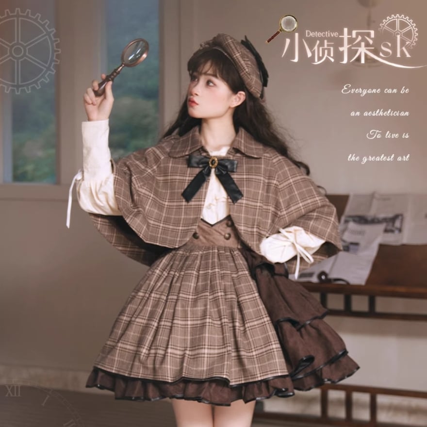 サブカル 服 地雷系 通販 クラロリ マント 探偵風 ガーリー 大人ゴシック