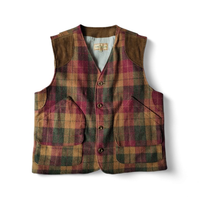 JAMESDILLON イタリア製　ウールベスト　メンズ　ブラウン　コーデュロイ
