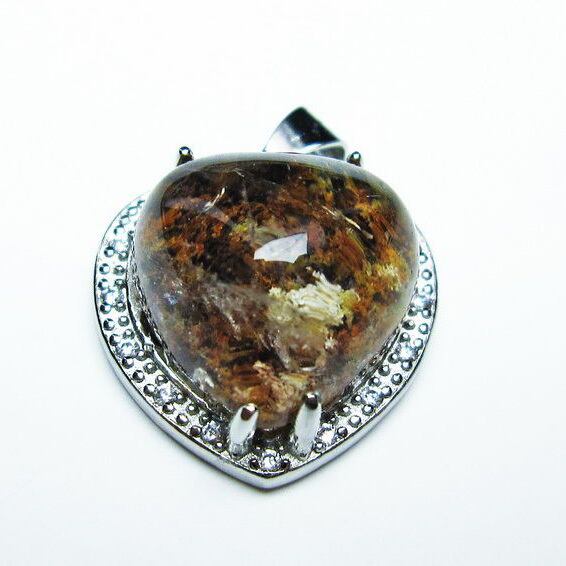 ガーデンクォーツ ペンダント ハート 一点物 メール便可 [M便 1/20] 112-7892