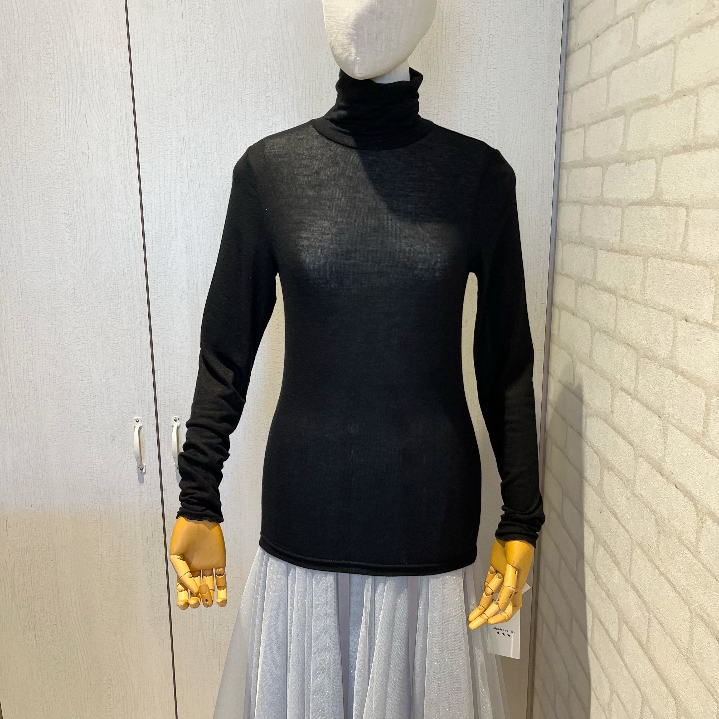 【再入荷】Dignite collier/80243450/カシミヤシルクソフトタートル(ブラック)