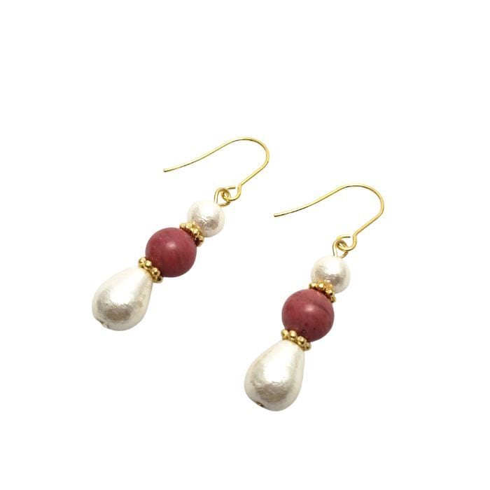 シリシャスシスト パワーストーン ピアス 天然石 コットンパール ピンク 恋愛運 愛情 魅力 美意識 かわいい おしゃれ レディース プレゼント 人気アイテム! ピアス 金属アレルギー 対応 イヤリング変更可 送料無料 アクセサリー