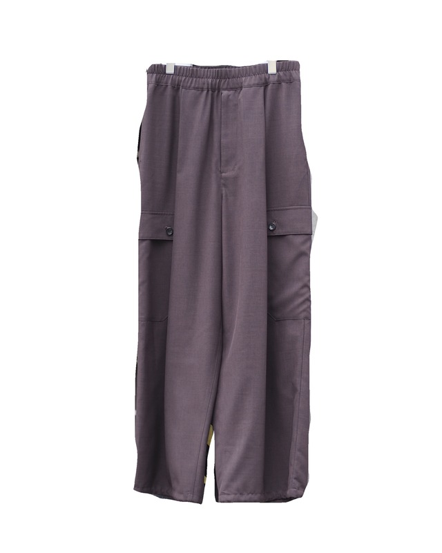 Summer Wool Like Wide Cargo Pants(BRN)