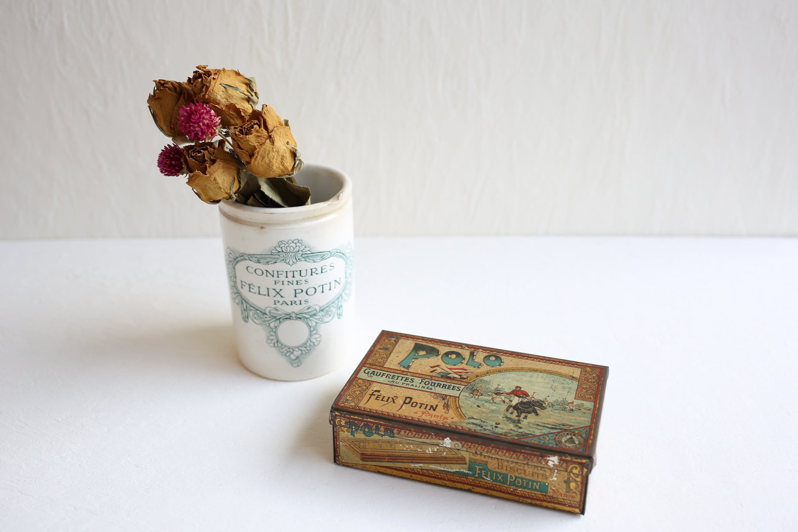 フランス アンティーク FELIX POTIN 『POLO』 ゴーフレット お菓子缶 N-03624