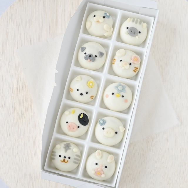 【選べる】まんまる動物まんじゅう10個入