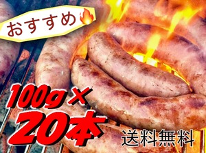 【送料無料】究極の生ソーセージ…完成までに3年もかかっちゃいました（2000g）100g×20本