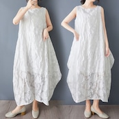 立体花柄 フレア ワンピース 30209