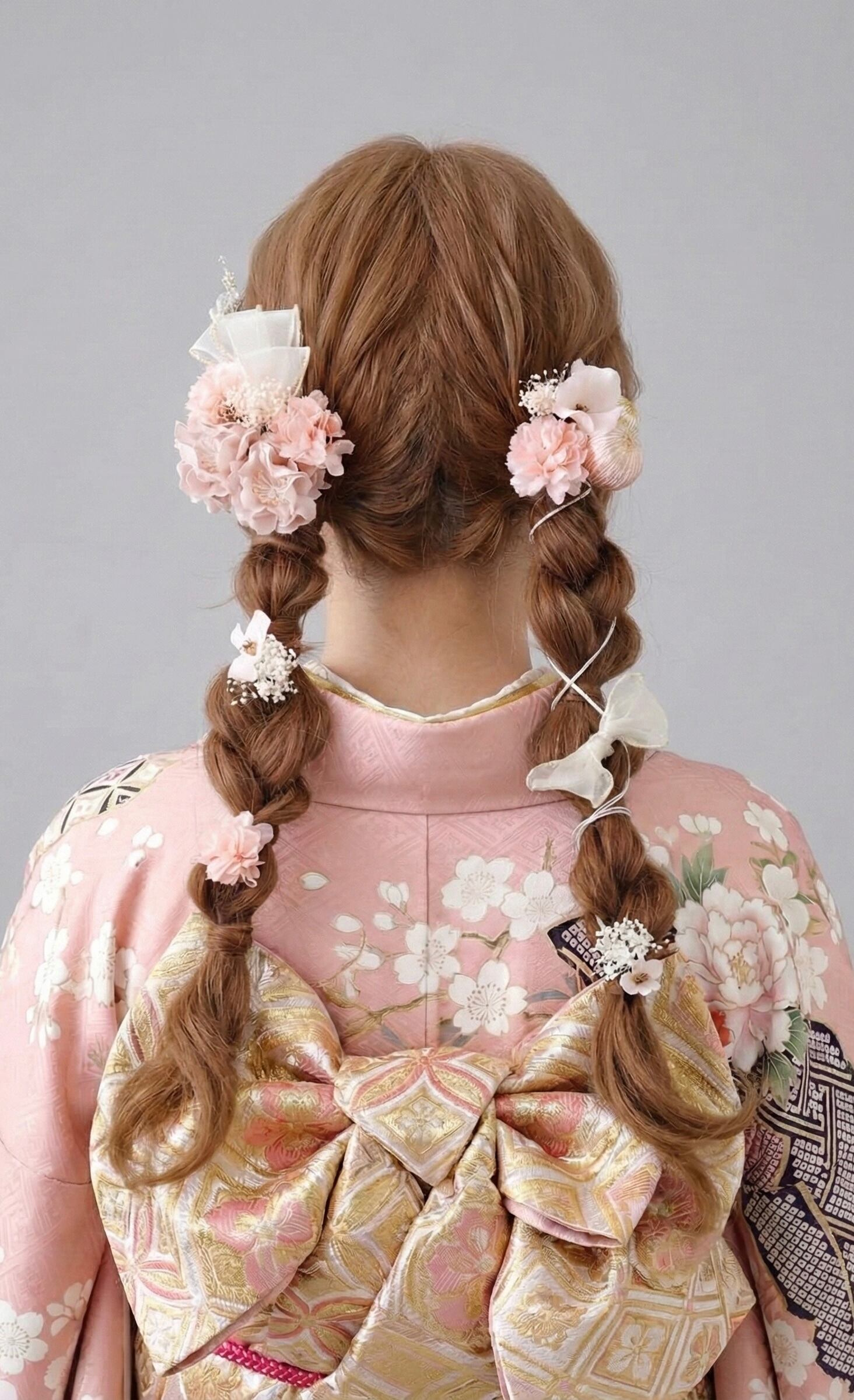 ブロッサム髪飾り ピンク 成人式 卒業式 結婚式 和装 着物 振袖 袴 七五三 浴衣