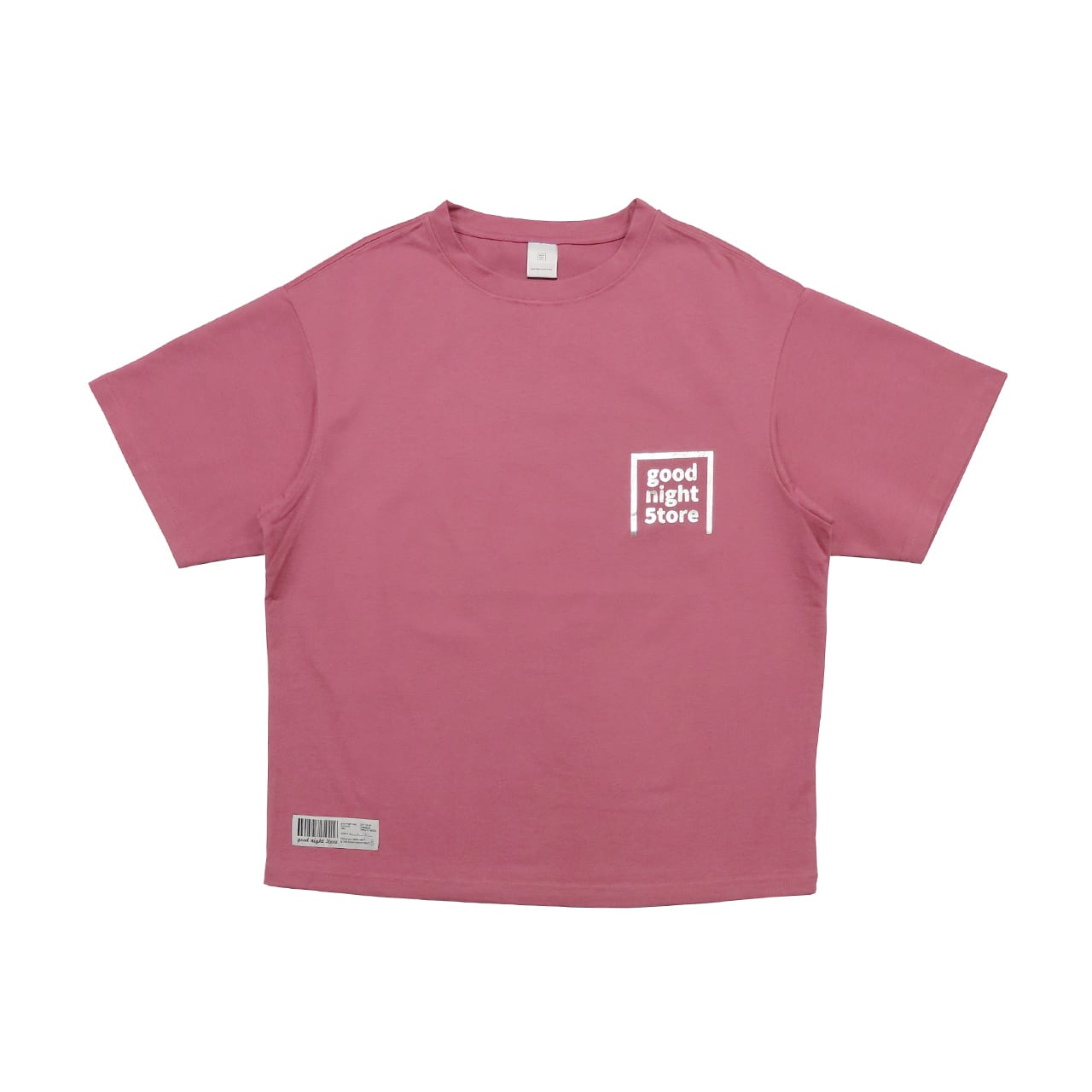 GN362 T-shirt logo-silver dark pink | goodnight5tore