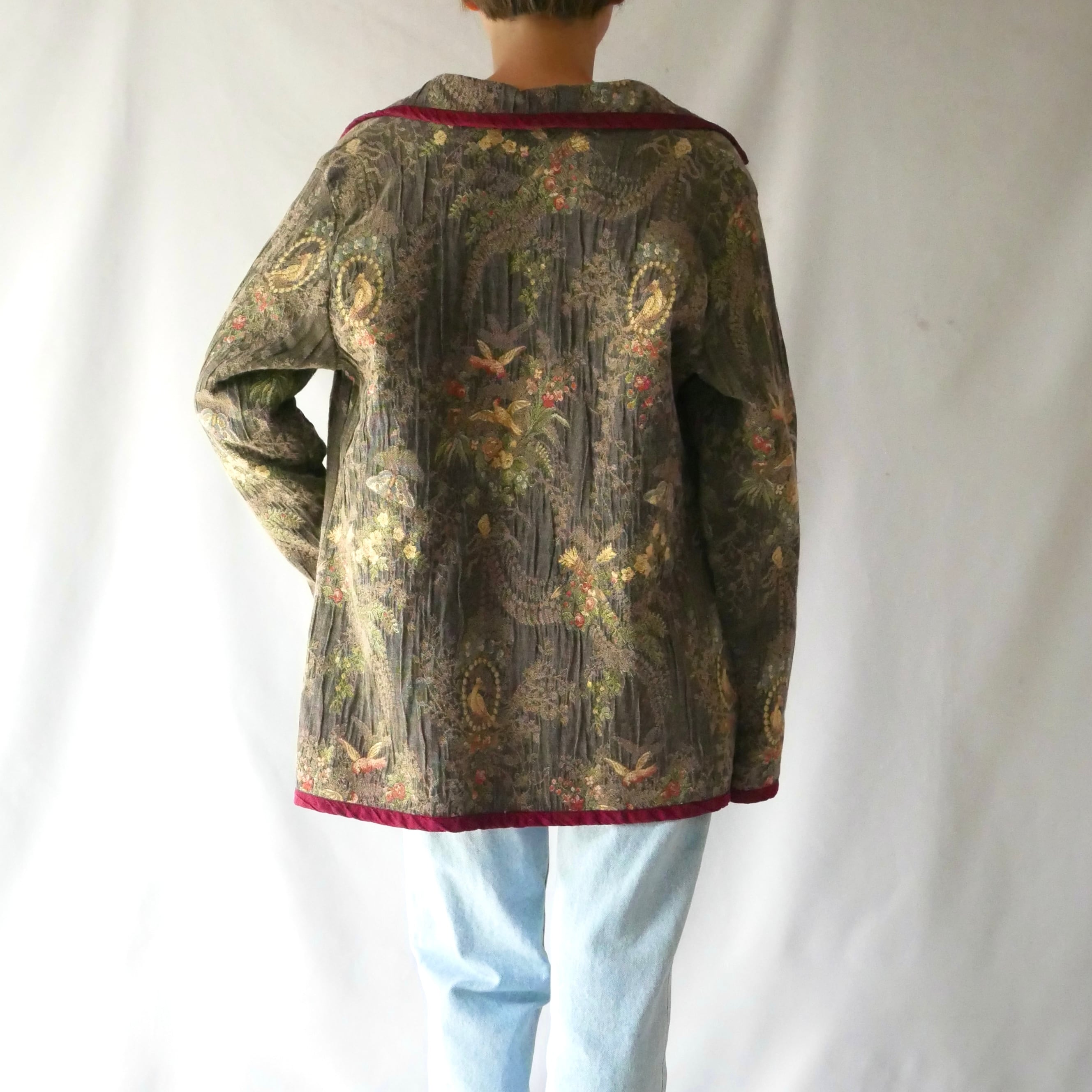Made in sanfrancisco bird flower gobran weaving jacket USA製 鳥 花