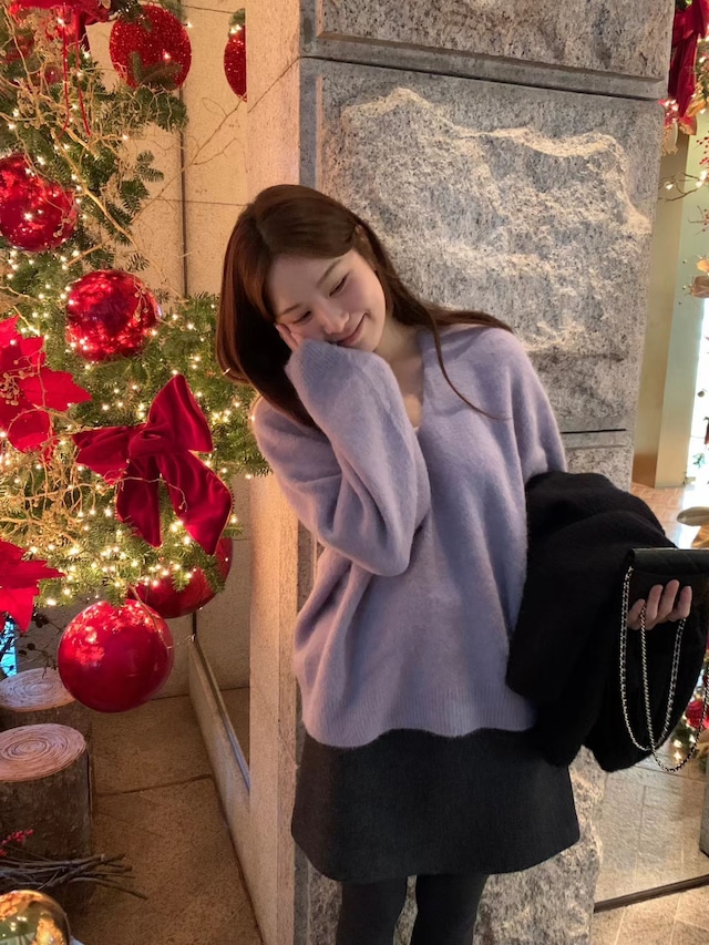 (予約) ounce / Alpaca volume v knit 3color