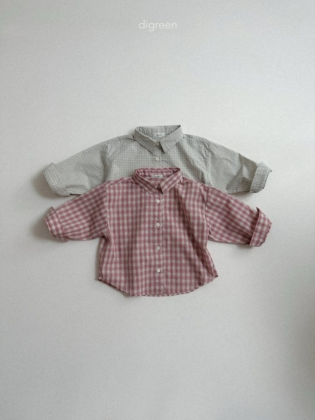 【取寄】digreen｜check shirt｜チェックシャツ｜S-XXL｜3-8y｜26 spring