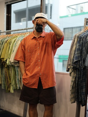 Mint XL 03年 オレンジ Puckerware Shirt Patagonia パッカーウェアシャツ パタゴニア  シアサッカー
