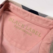 BLACK LABEL CRESTBRIDGE ブラックレーベル クレストブリッジ チェック柄 切替 半袖 ポロシャツ サイズ L /メンズ/三陽商会/ピンク