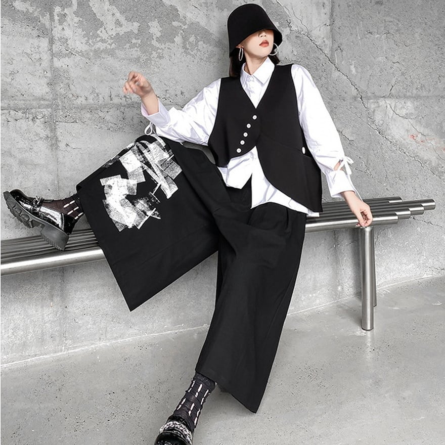 ゴスロリ通販 With U ベスト 大人 モード服 アシンメトリー 異形