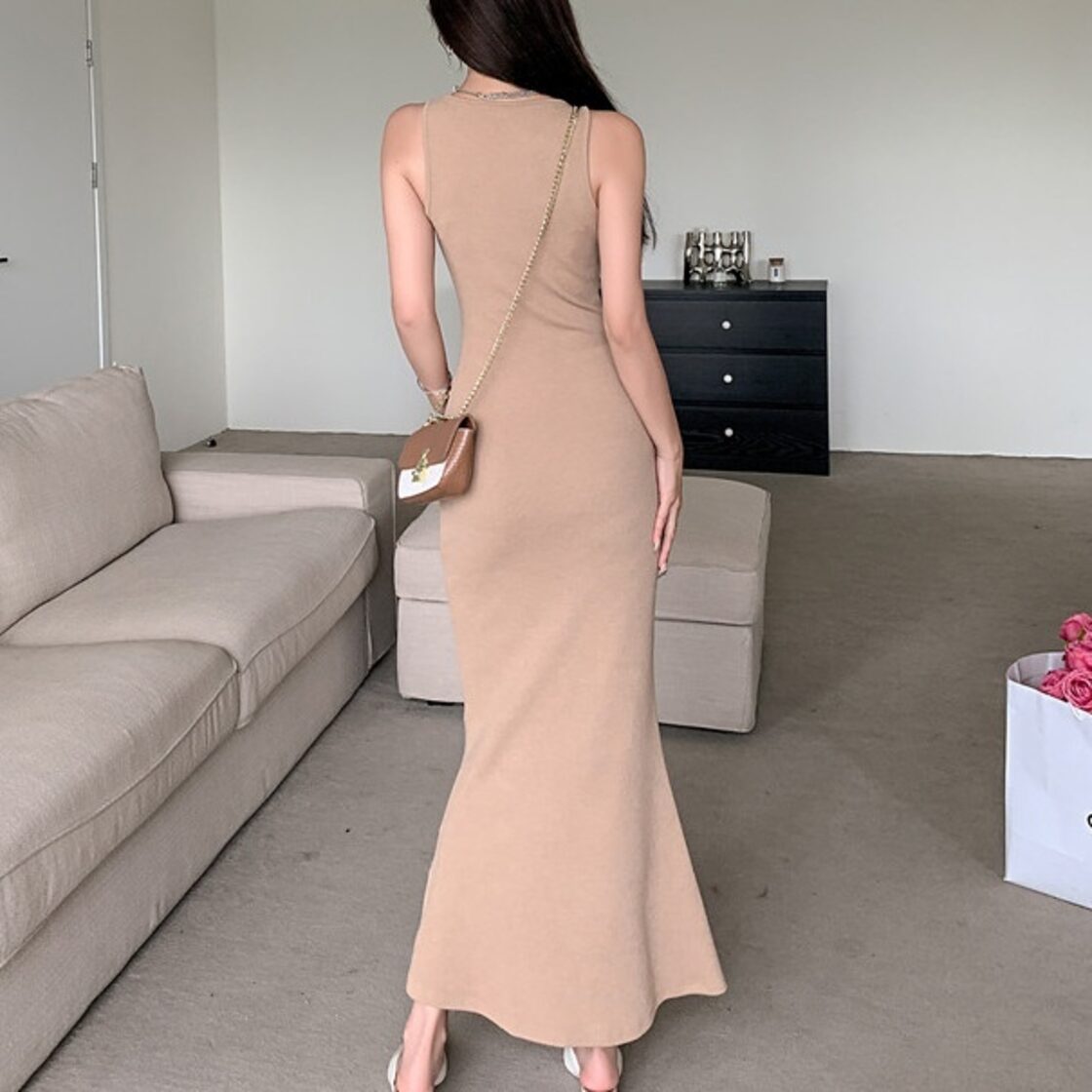 ワンピース ロングワンピース ニットワンピース ノースリーブ 